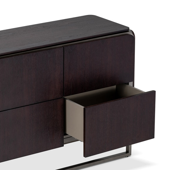 that's living castor dark walnut 8-drawer chest chests