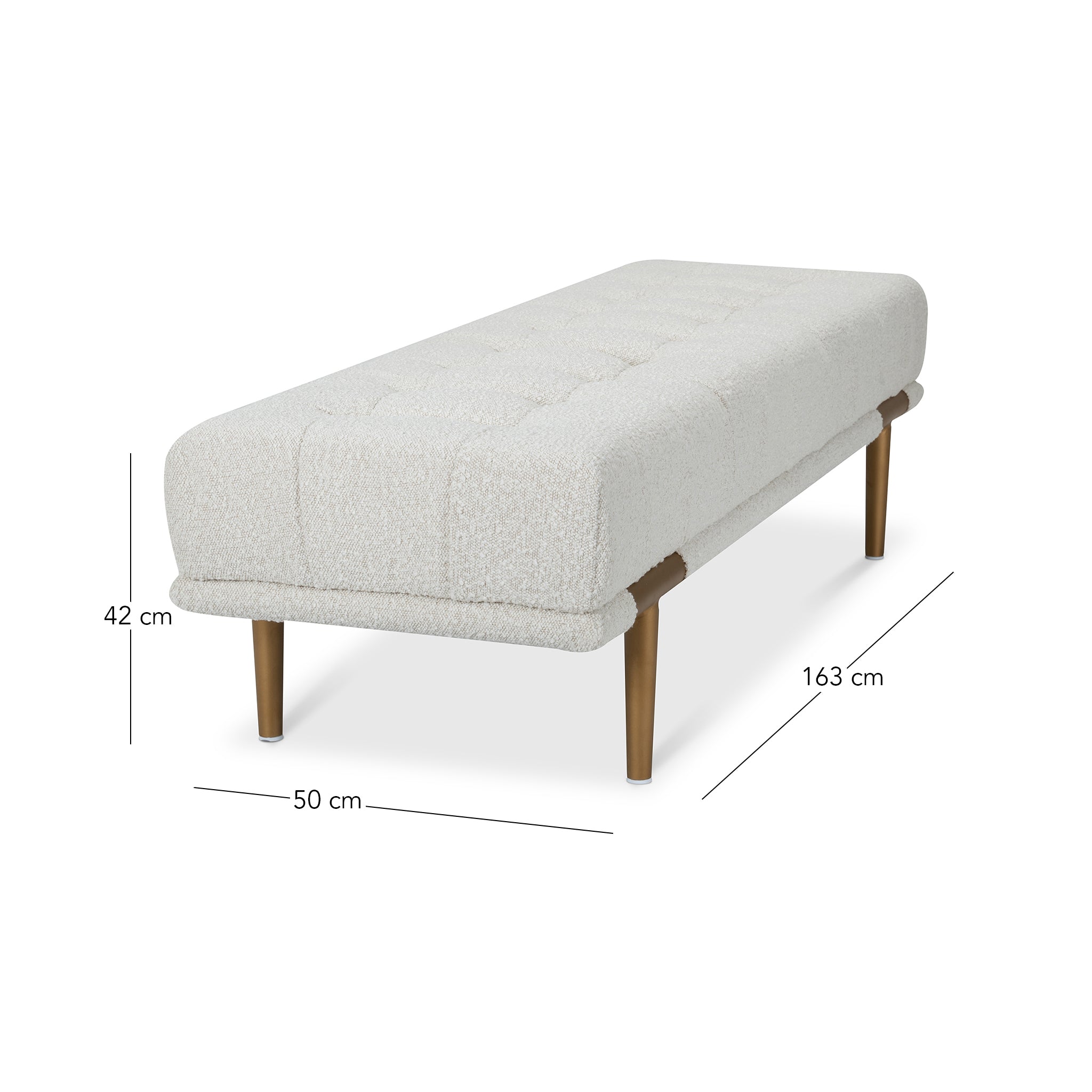 that's living dream beige boucle bench benches 
