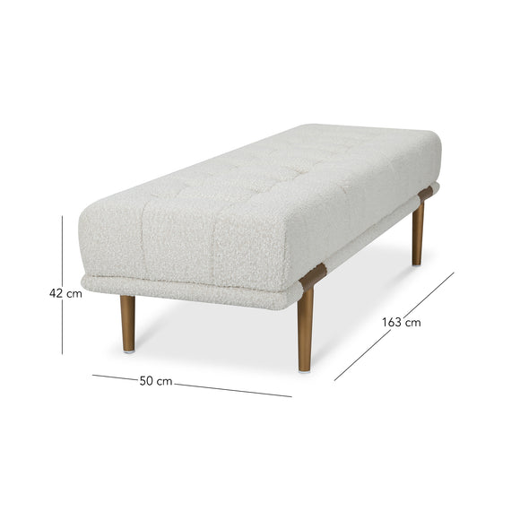 that's living dream beige boucle bench benches 