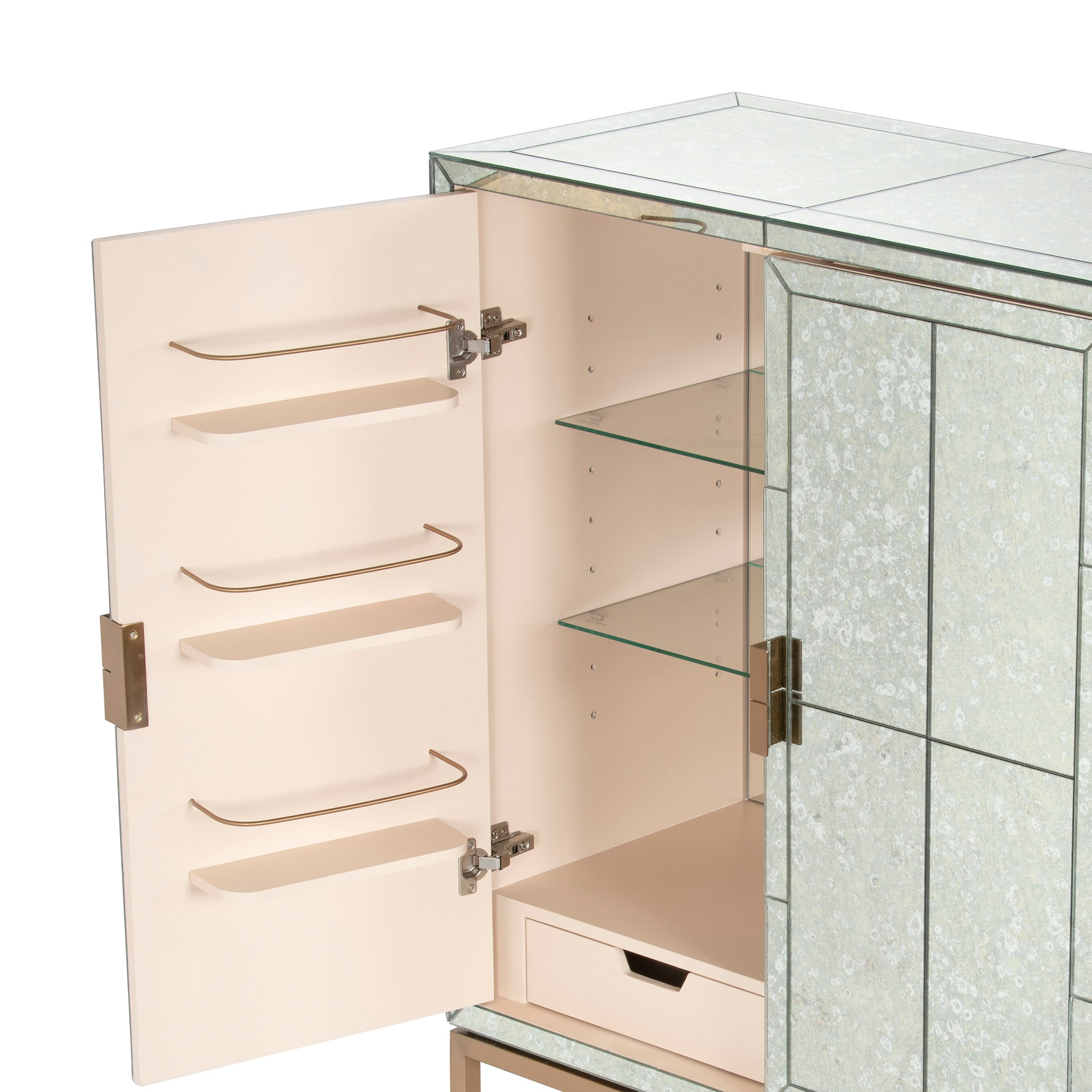 that's living gallagher brass bar cabinet bar & accessories