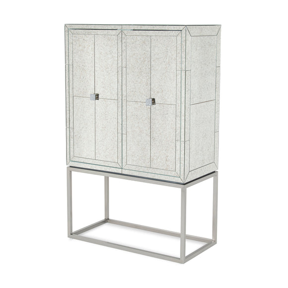 that's living gallagher silver bar cabinet bar & accessories