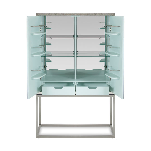 that's living gallagher silver bar cabinet bar & accessories