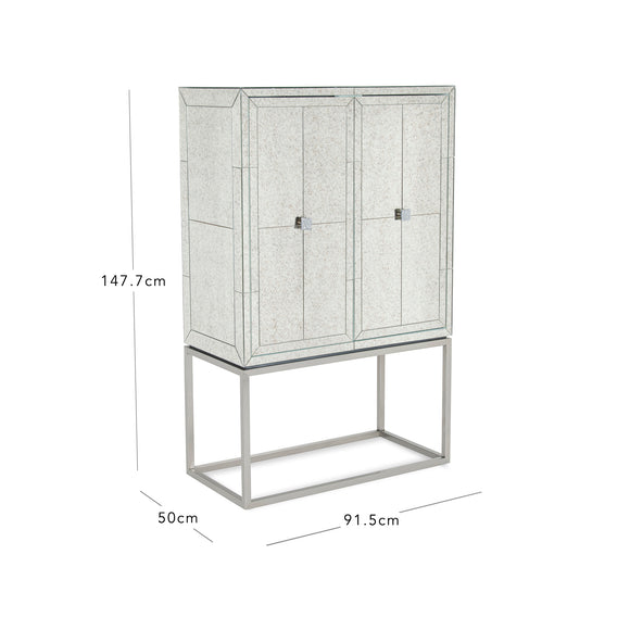 that's living gallagher silver bar cabinet bar & accessories