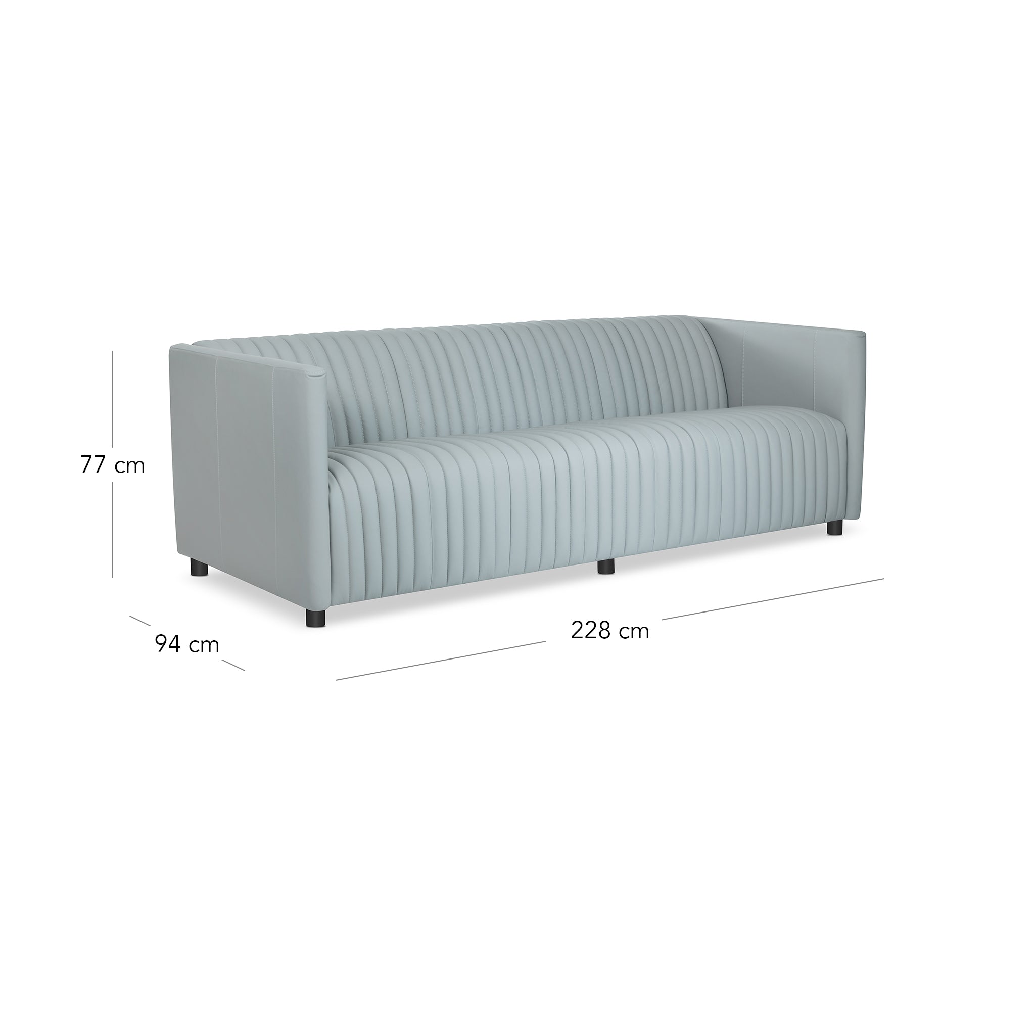 that's living giselle grey leather 2-seater sofa loveseats & sofas