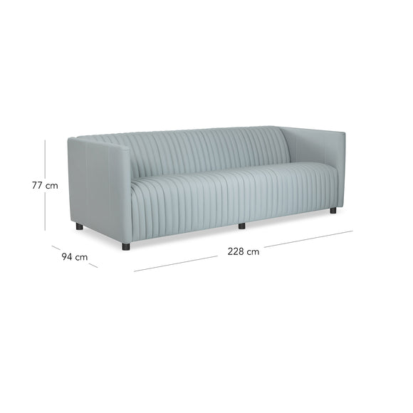 that's living giselle grey leather 2-seater sofa loveseats & sofas