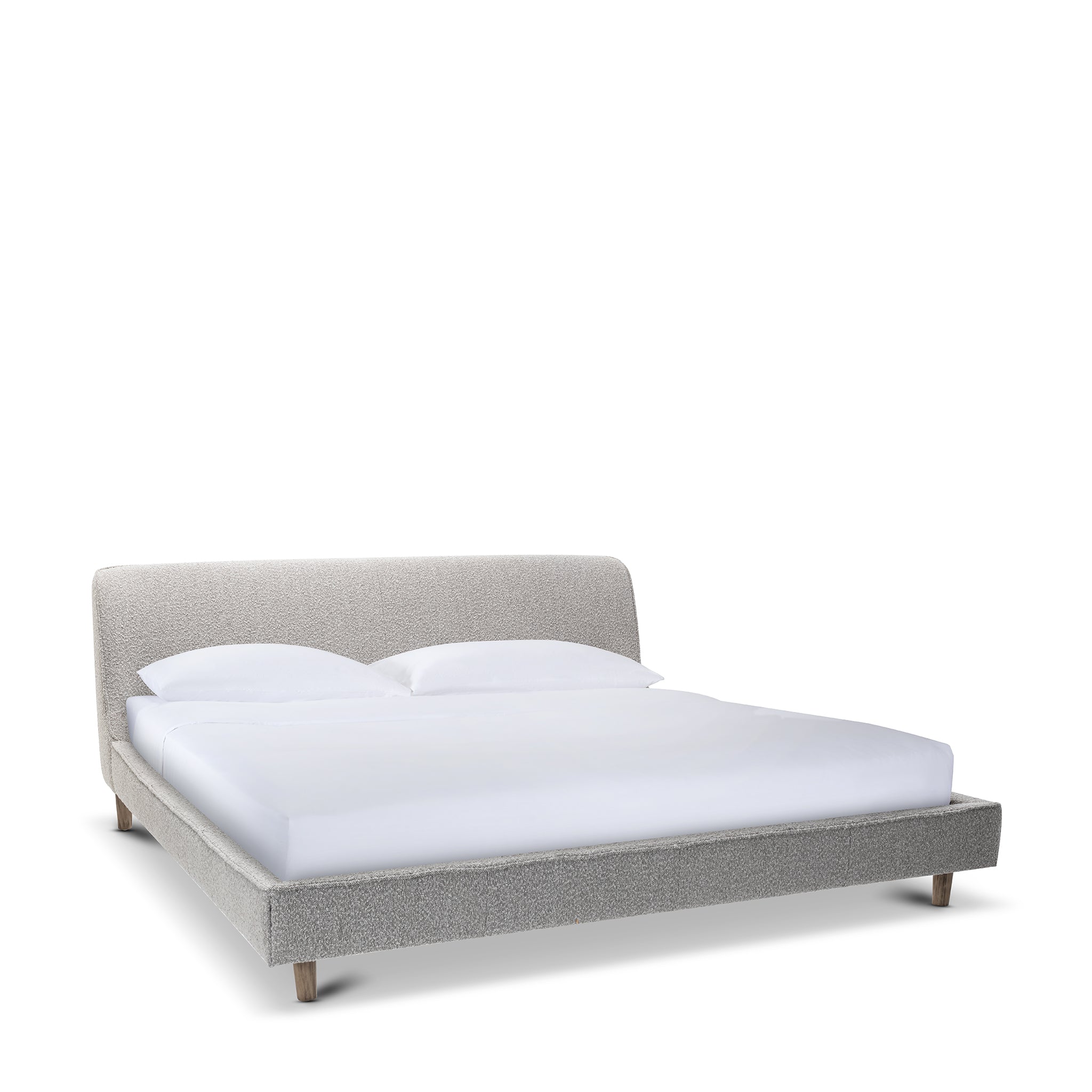 that's living blaire grey boucle us king size bed with bed slats beds