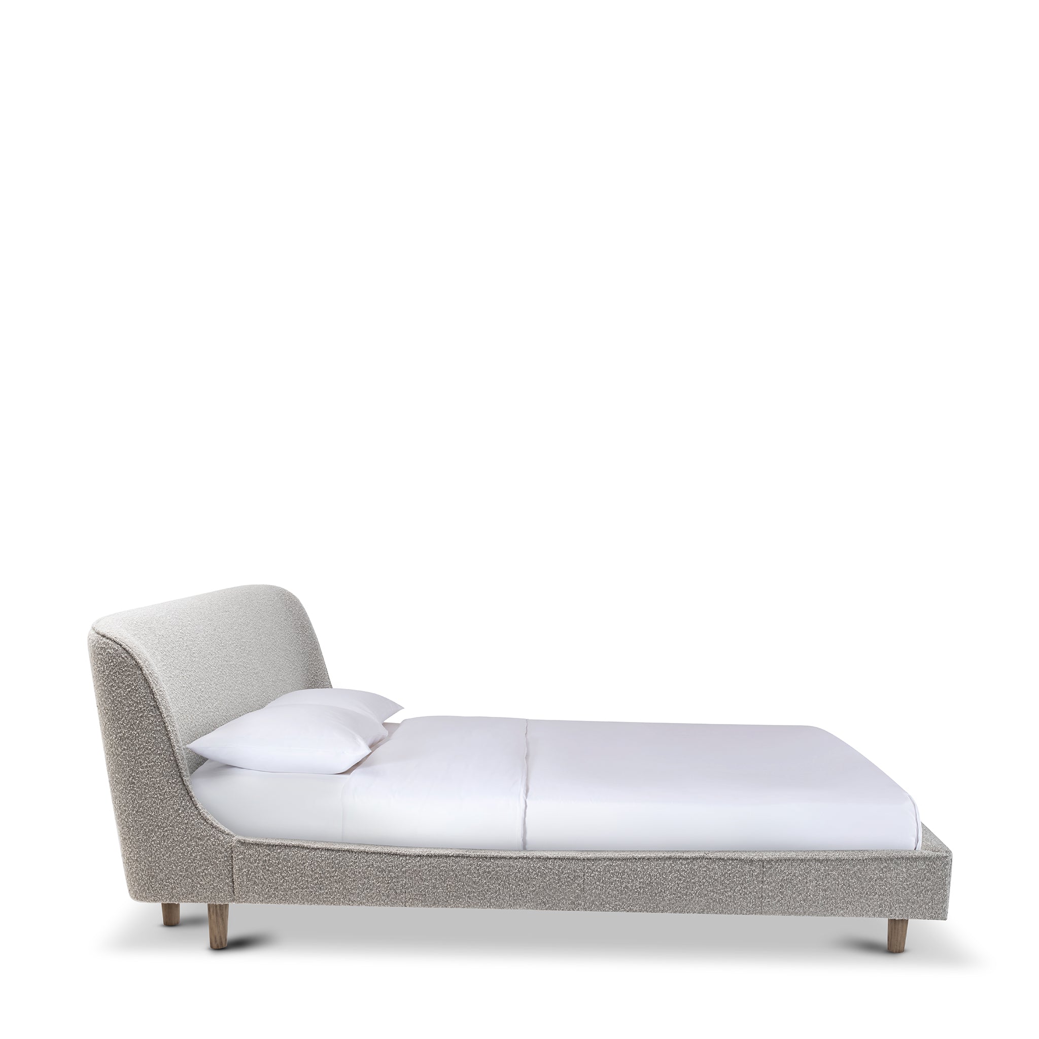 that's living blaire grey boucle us king size bed with bed slats beds