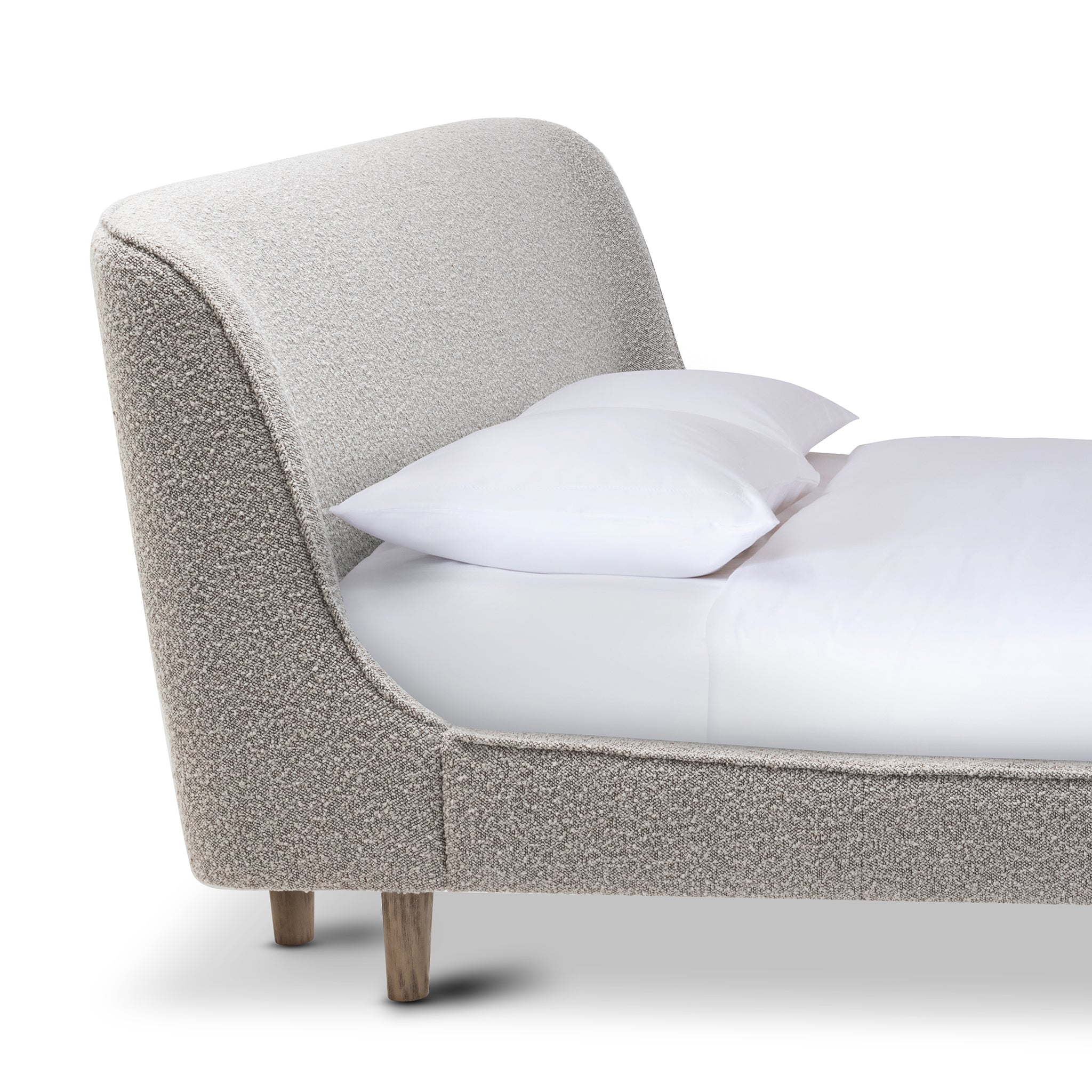 that's living blaire grey boucle us king size bed with bed slats beds