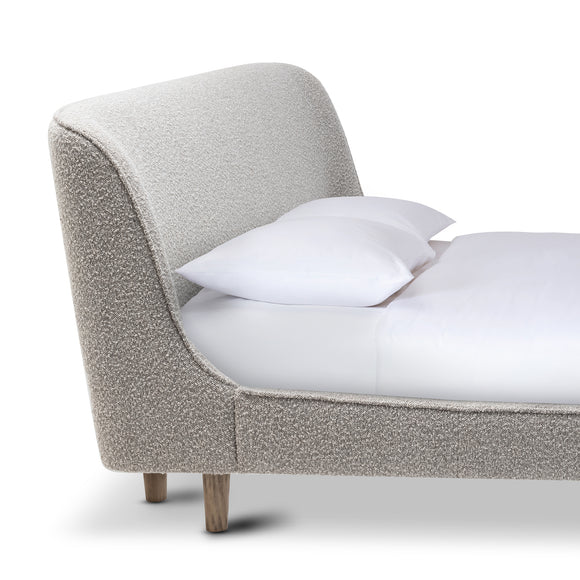 that's living blaire grey boucle us king size bed with bed slats beds