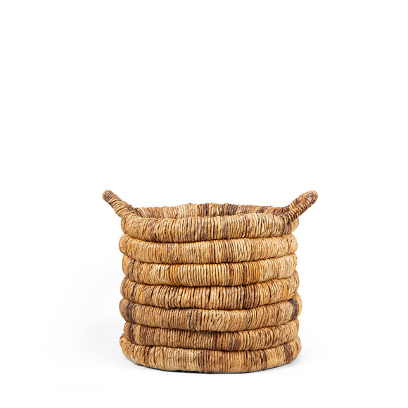 dbodhi caterpillar sago round basket two- tone - large baskets