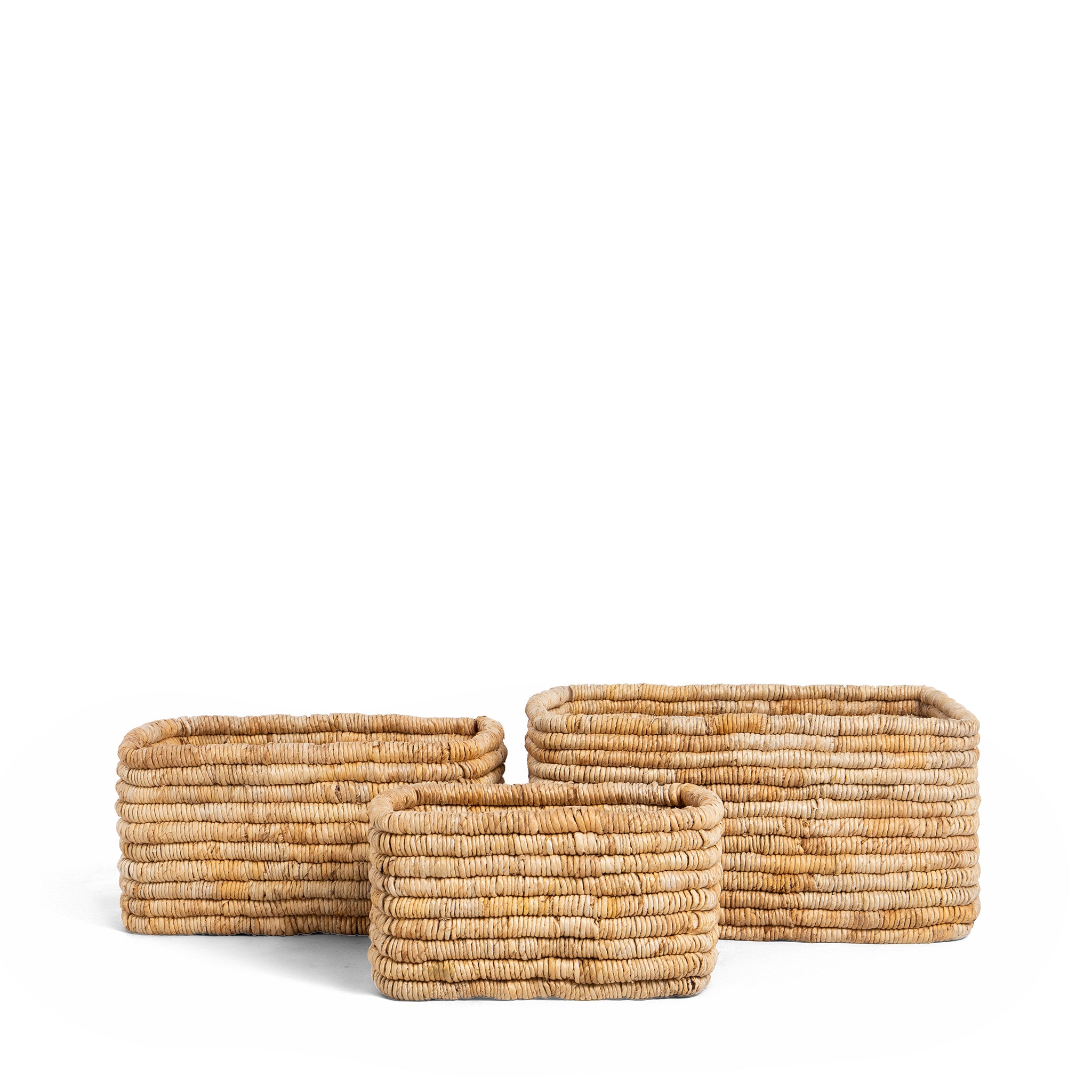 dbodhi caterpillar ambang rectangular basket - set of 3 baskets
