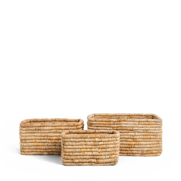 dbodhi caterpillar ambang rectangular basket - set of 3 baskets