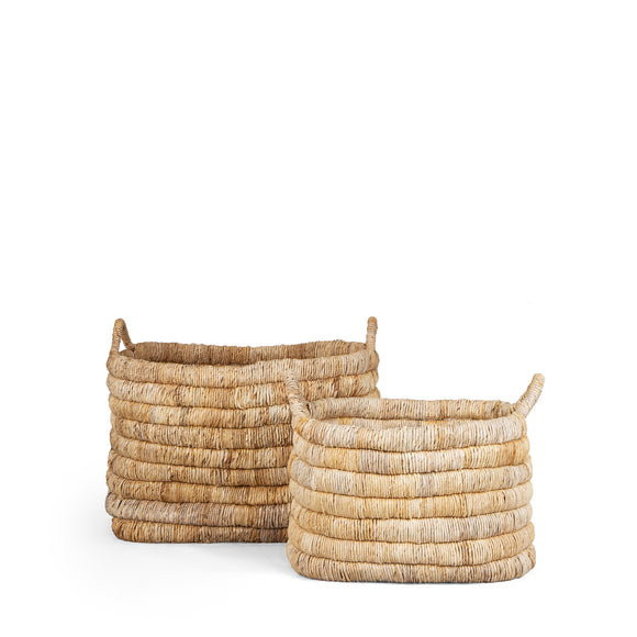 dbodhi caterpillar sago rectangular basket - set of 2 baskets