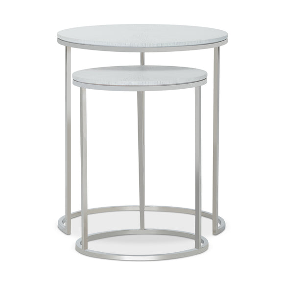 that's living gallo silver white nesting end tables end tables