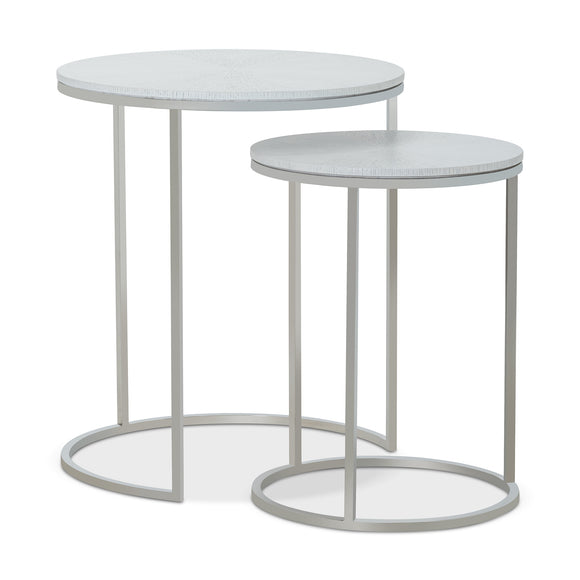 that's living gallo silver white nesting end tables end tables