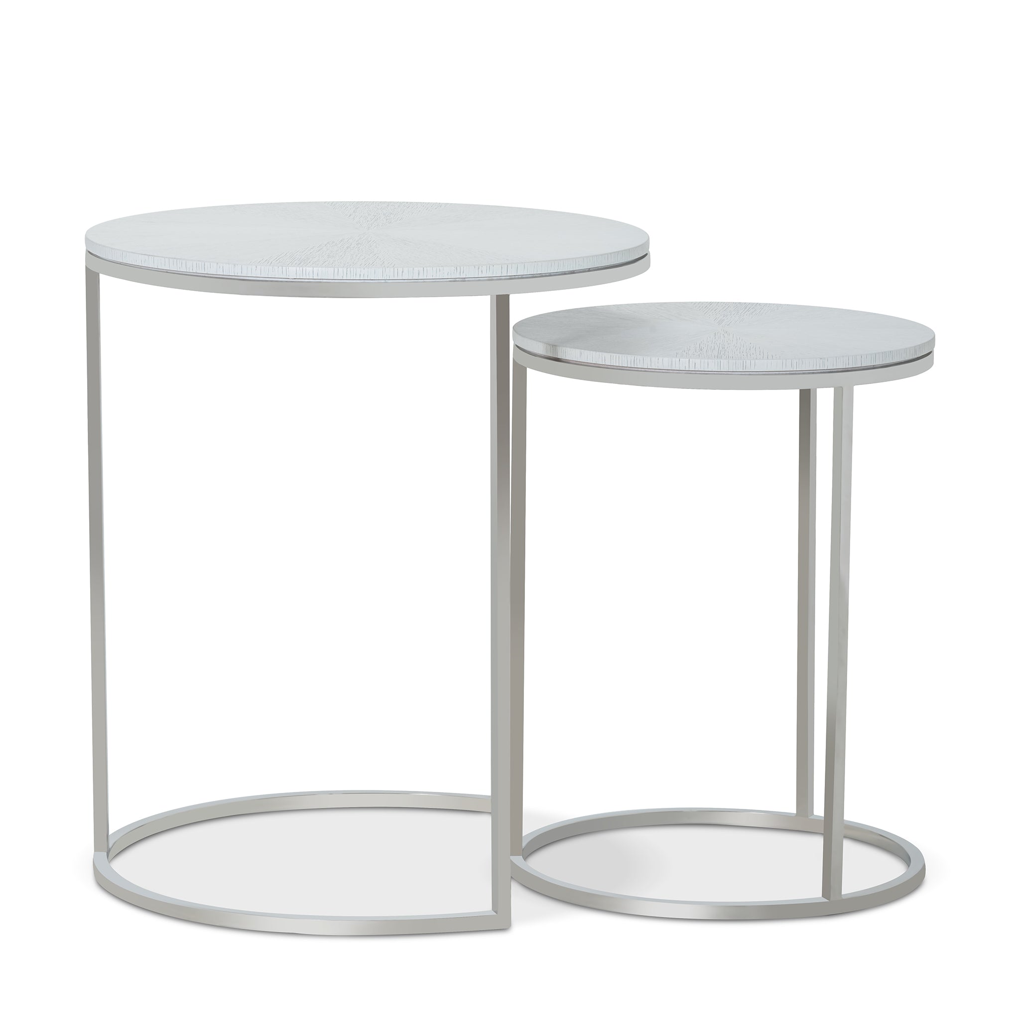 that's living gallo silver white nesting end tables end tables