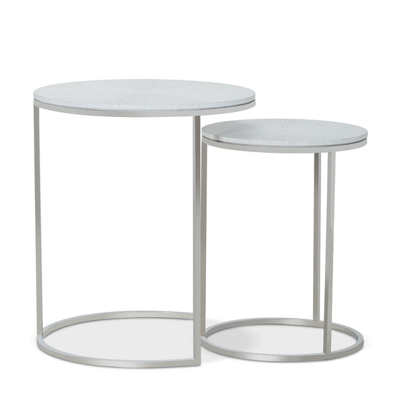 that's living gallo silver white nesting end tables end tables