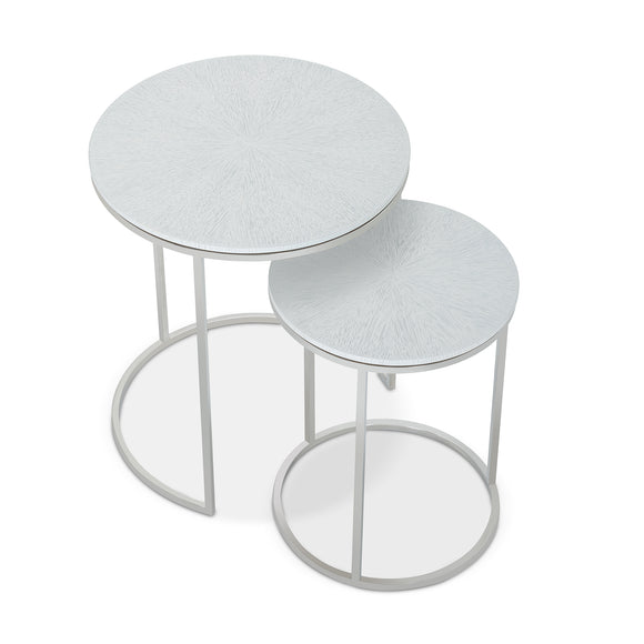 that's living gallo silver white nesting end tables end tables