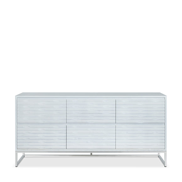 that's living insculpt silver white 6-drawer chest chests
