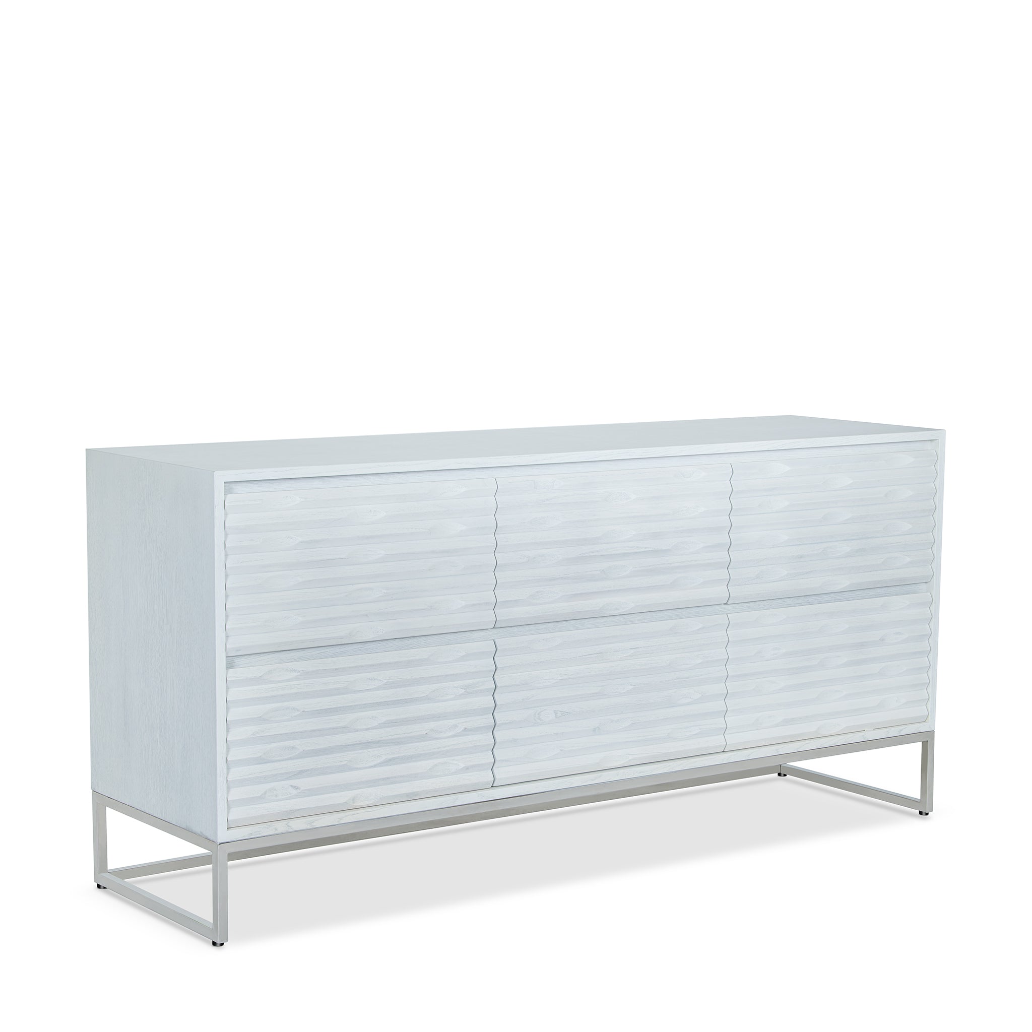 that's living insculpt silver white 6-drawer chest chests