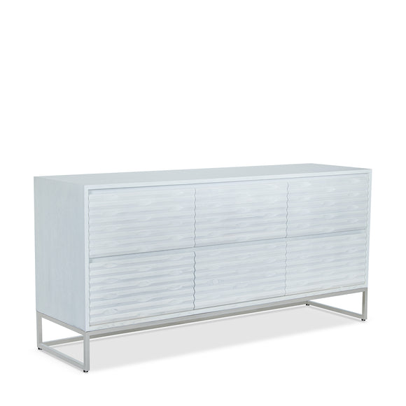 that's living insculpt silver white 6-drawer chest chests