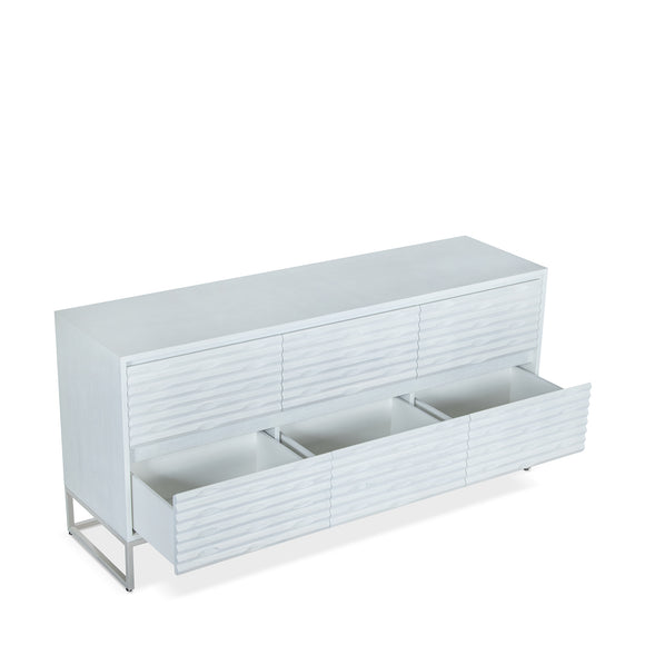 that's living insculpt silver white 6-drawer chest chests