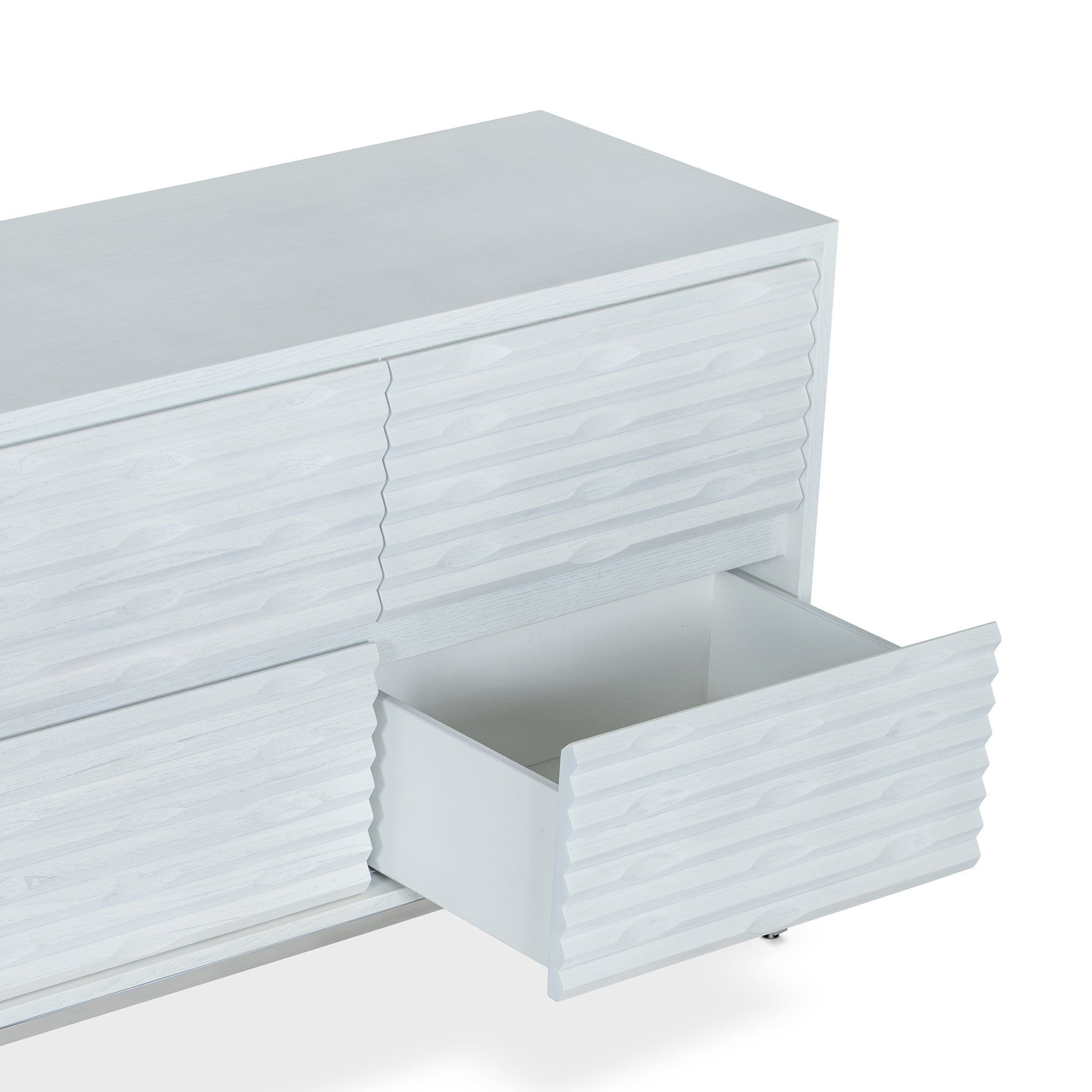 that's living insculpt silver white 6-drawer chest chests