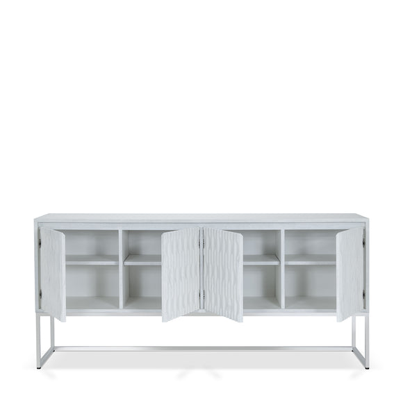 that's living insculpt silver white sideboard sideboards & buffets
