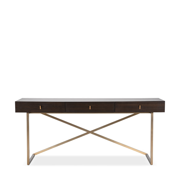 that's living foster smoked veneer console desk console tables 