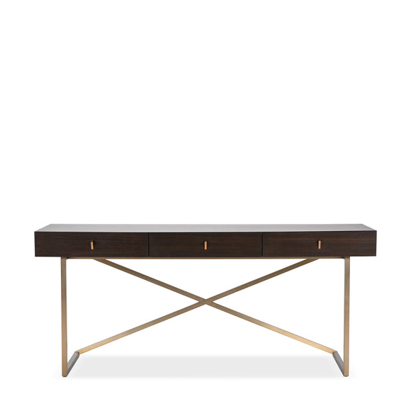 that's living foster smoked veneer console desk console tables