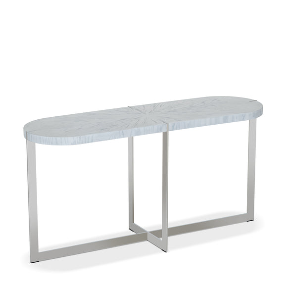 that's living rinaldi silver white console console tables