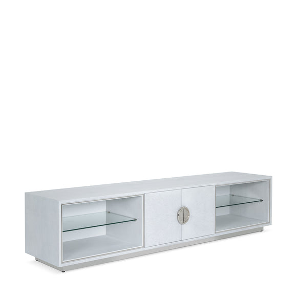 that's living sunburst silver white tv media cabinet cabinets