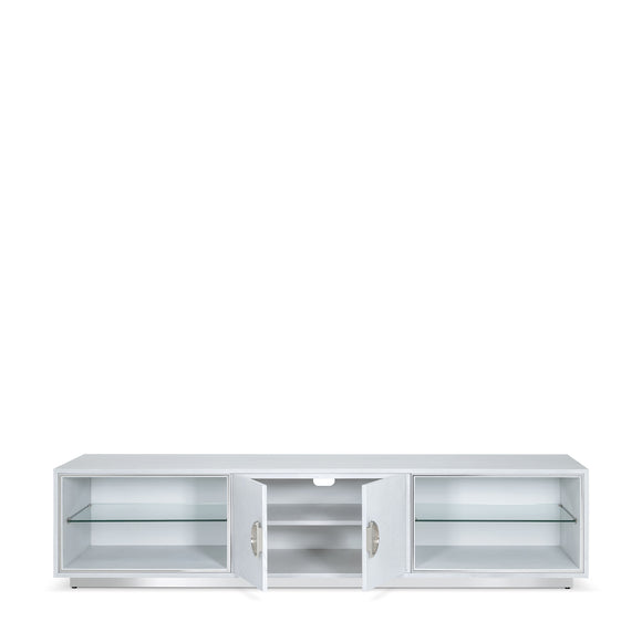 that's living sunburst silver white tv media cabinet cabinets