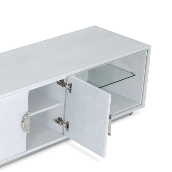 that's living sunburst silver white tv media cabinet cabinets
