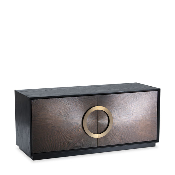 that's living case of the tv unit with copper doors cabinets