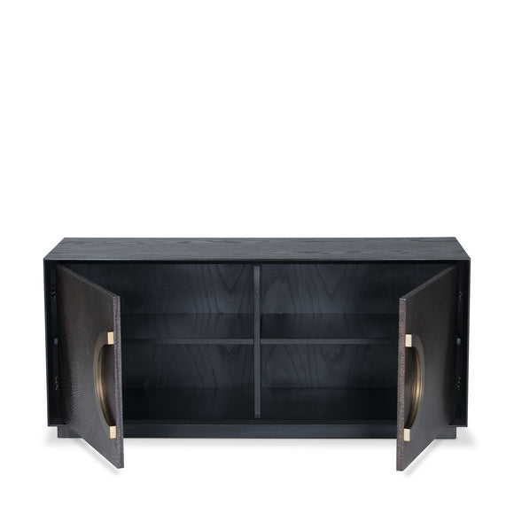 that's living case of the tv unit with copper doors cabinets
