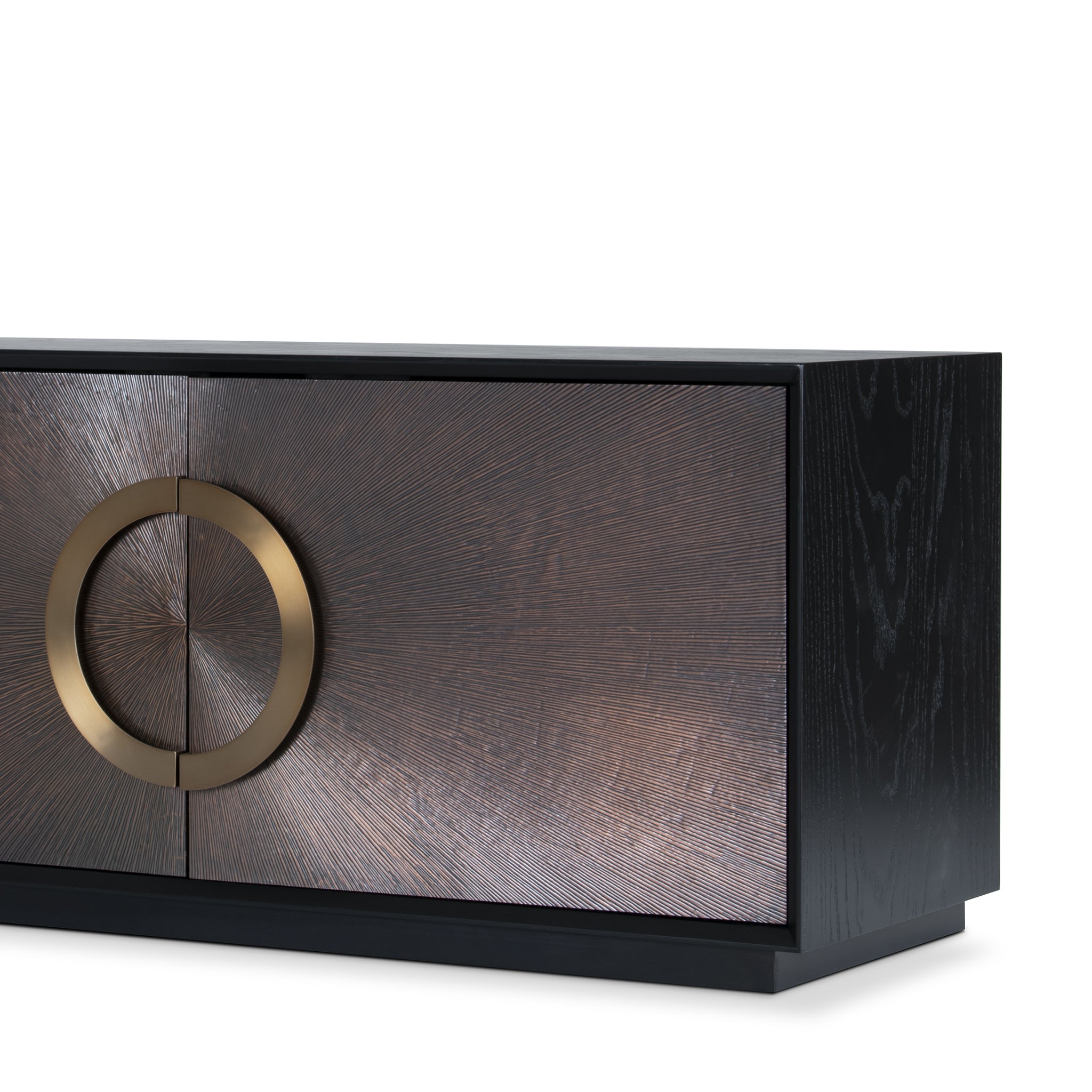 that's living case of the tv unit with copper doors cabinets