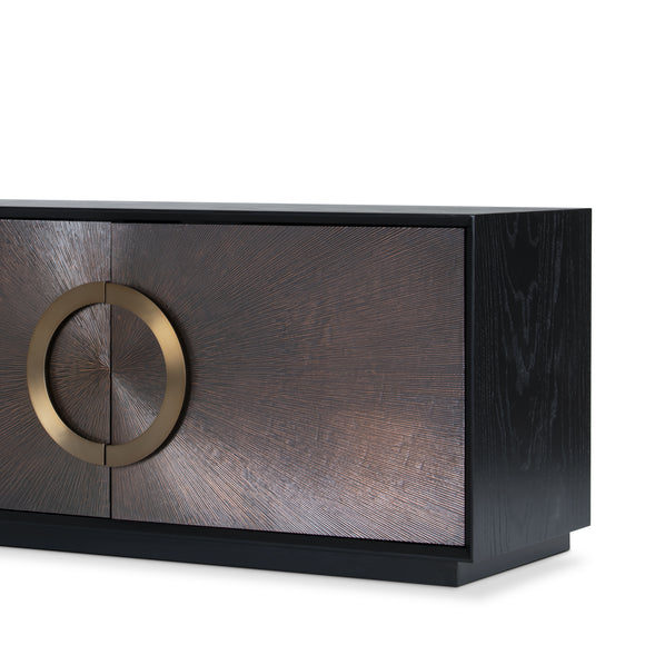 that's living case of the tv unit with copper doors cabinets