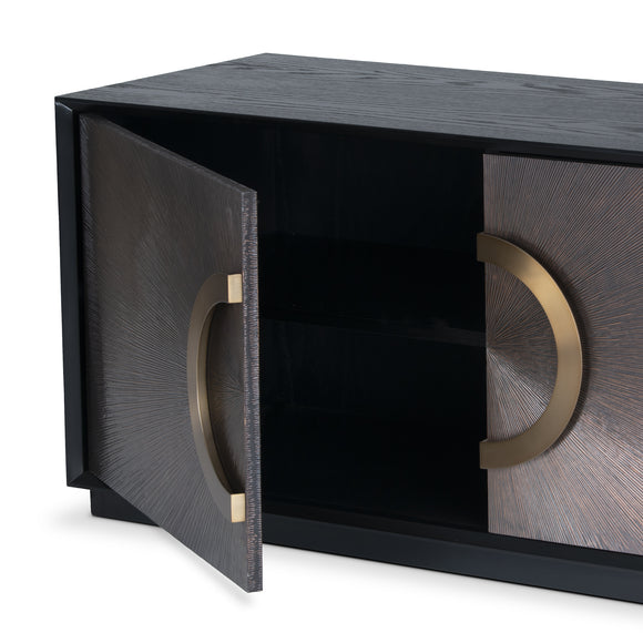 that's living case of the tv unit with copper doors cabinets
