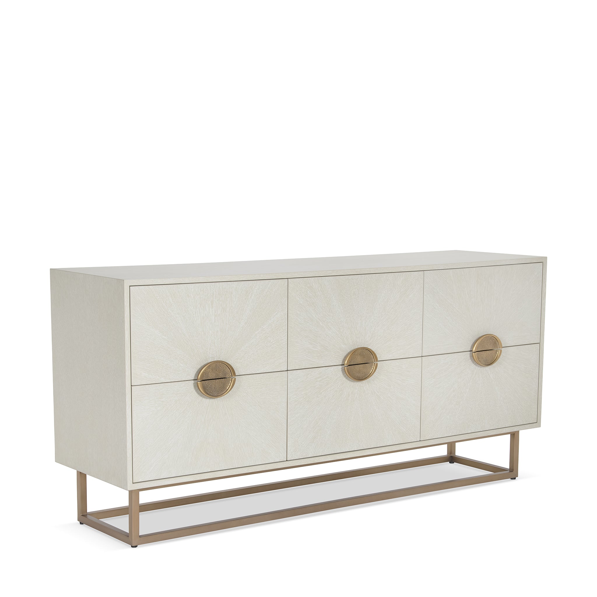 that's living sunburst light grey 6-drawer chest chests