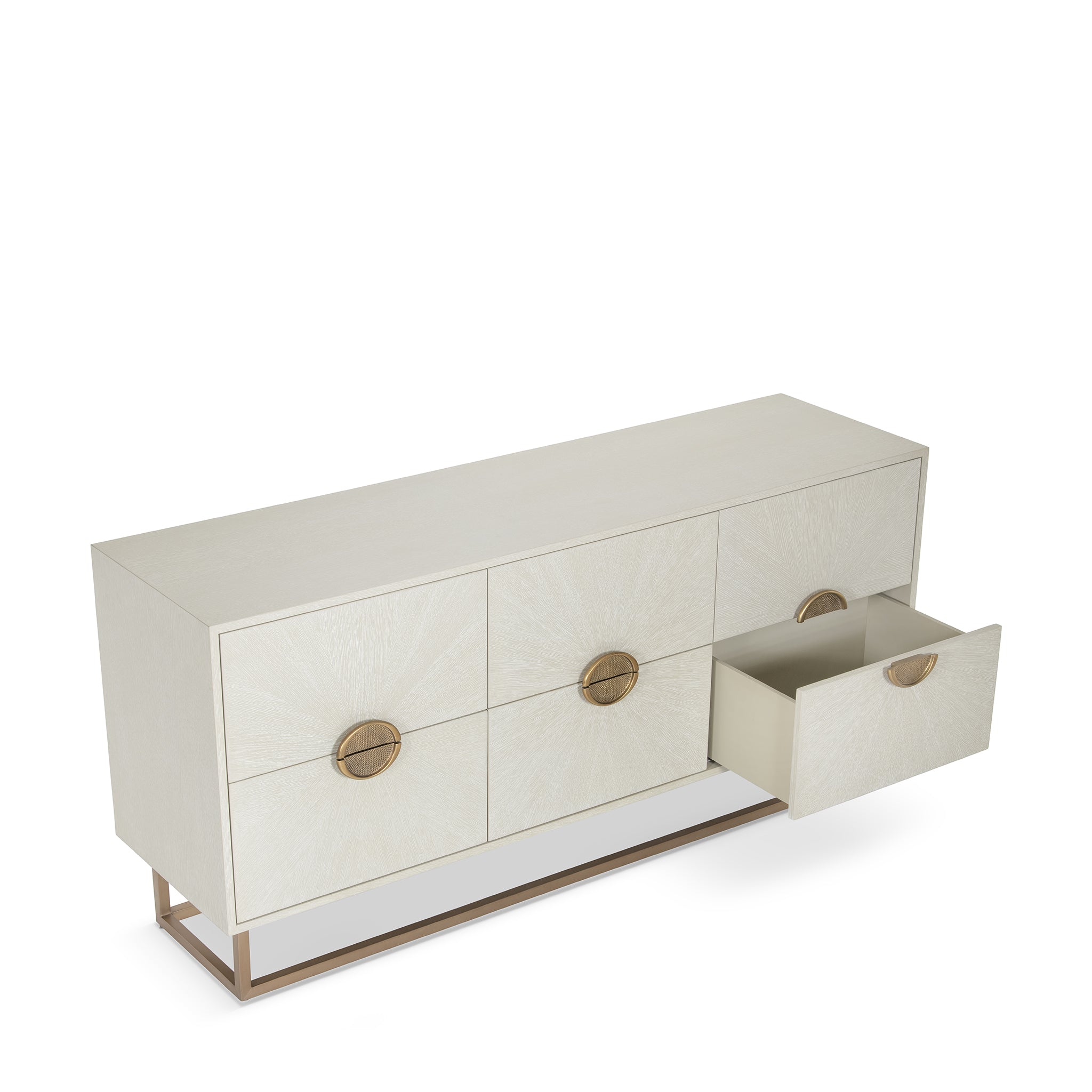 that's living sunburst light grey 6-drawer chest chests