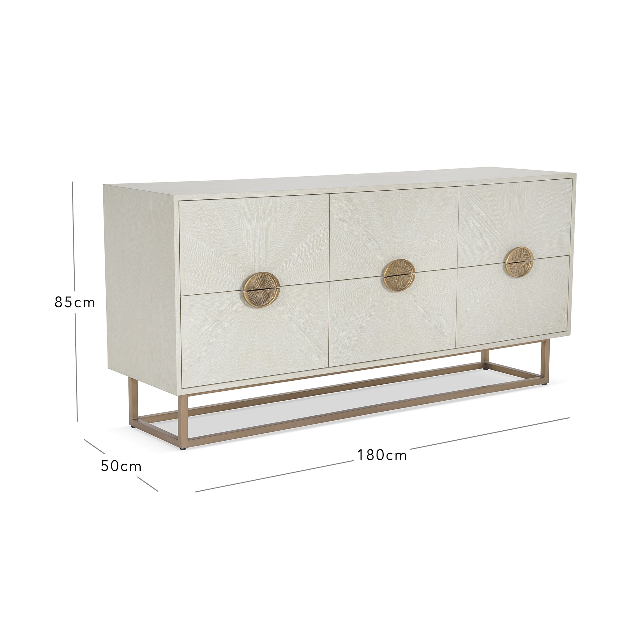 that's living sunburst light grey 6-drawer chest chests