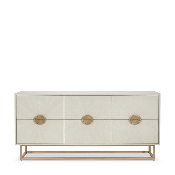 that's living sunburst light grey 6-drawer chest chests 