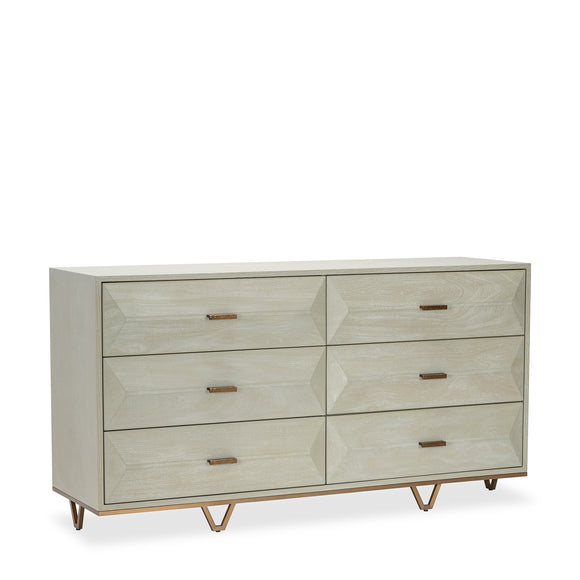 that's living polygon light grey 6-drawer chest chests