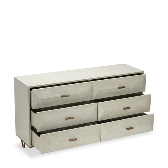 that's living polygon light grey 6-drawer chest chests 