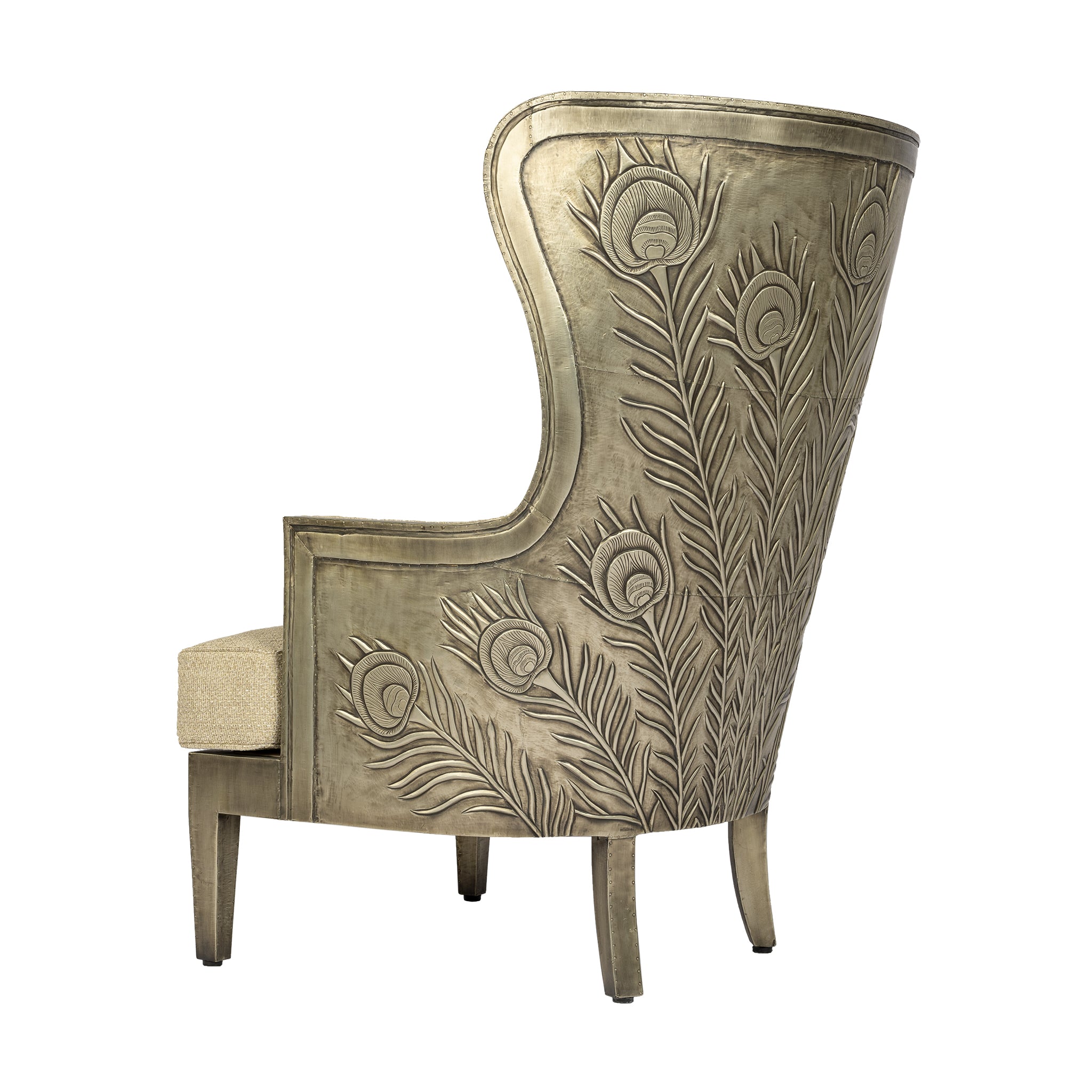 that's living ceylon peacock chenille wing-back chair chairs
