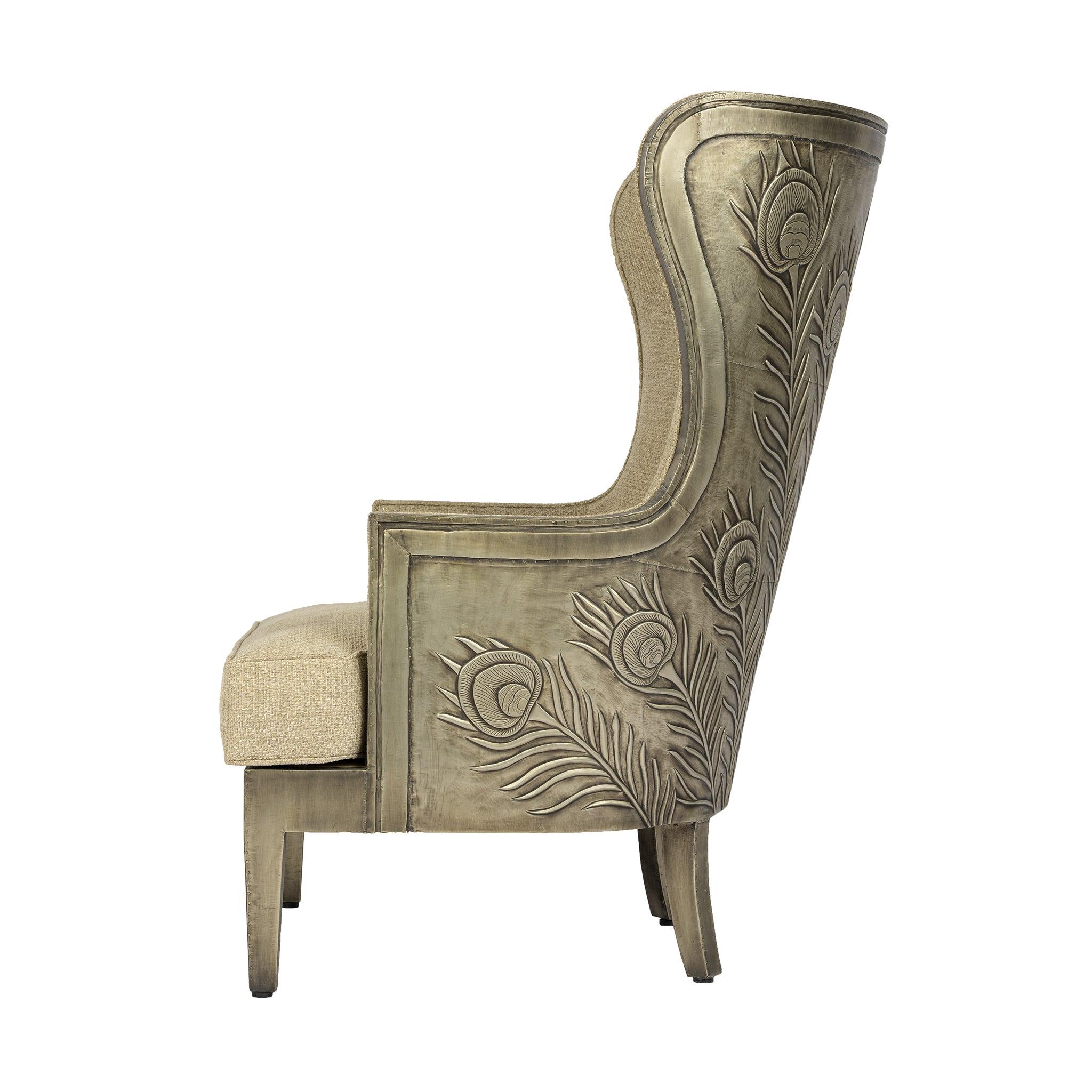 that's living ceylon peacock chenille wing-back chair chairs 