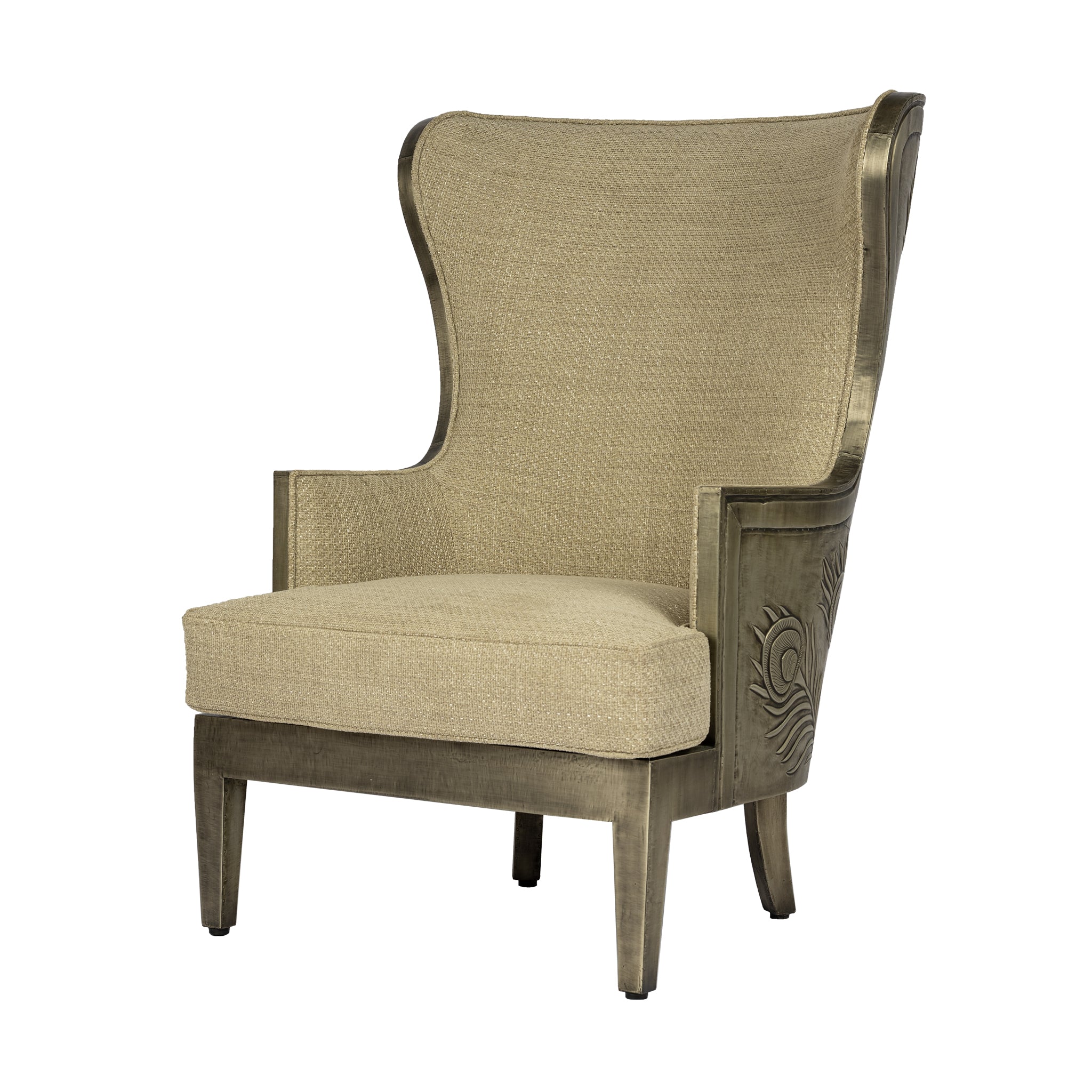that's living ceylon peacock chenille wing-back chair chairs