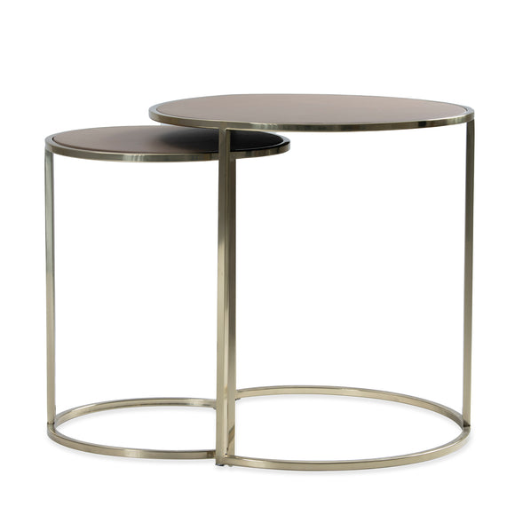 that's living shaya latte leatherette nesting tables end tables 