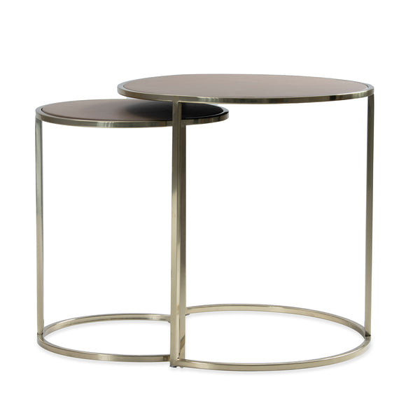 that's living shaya latte leatherette nesting tables end tables